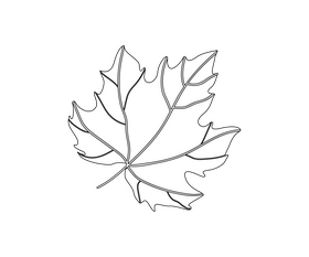 Blackcurrant leaves black and white clipart