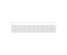 Hair comb illustration black and white clipart