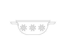Colander illustration black and white clipart