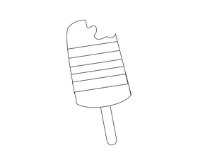 Rainbow ice cream black and white clipart