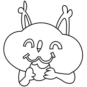 Squirrel eating nut black and white clipart