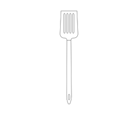 Cartoon spatula black and white clipart