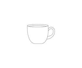 Cup drawing black and white clipart