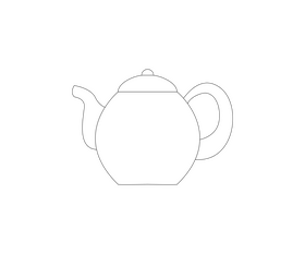 Teapot illustration black and white clipart