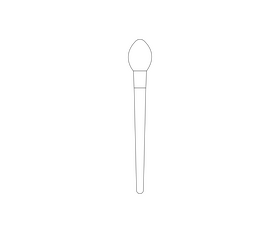 Makeup brush drawing black and white clipart