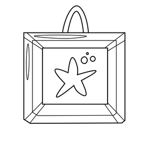 Starfish art black and white clipart