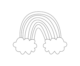 Free rainbow and clouds black and white clipart
