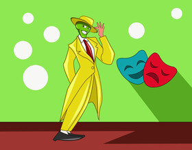 The mask drawing cartoon vector