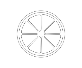 Rainbow orange cartoon black and white clipart