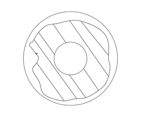 Rainbow donut illustration black and white clipart