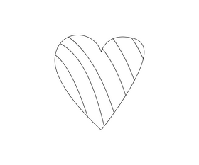 Rainbow heart free black and white clipart