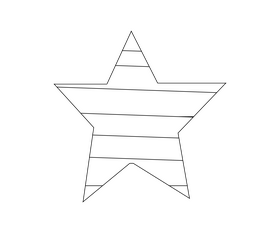 Cartoon rainbow star black and white clipart