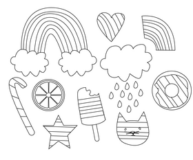 Rainbow black and white vector