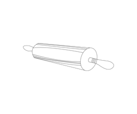 Rolling pin black and white clipart