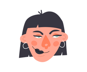 Short hair girl avatar clipart