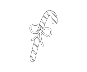 Cartoon christmas candy black and white clipart