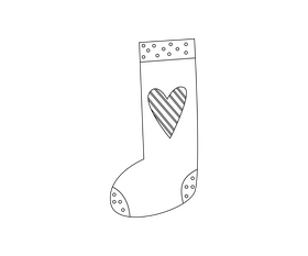 Winter socks free black and white clipart
