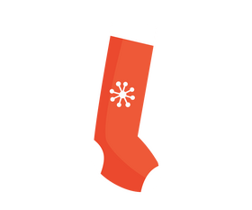 Red winter socks drawing clipart