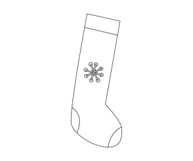 Winter socks drawing black and white clipart