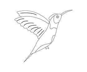 Cartoon bird black and white clipart