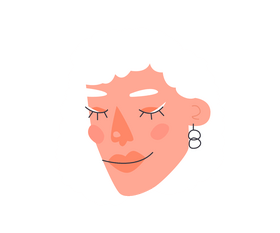 Cute white hair girl avatar clipart