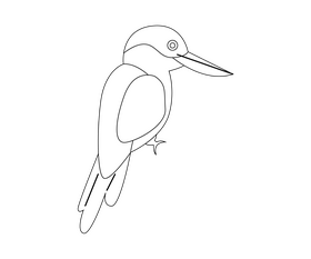 Bird cartoon black and white clipart