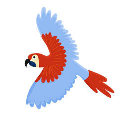 Flying cartoon bird clipart