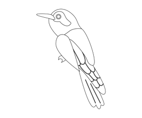 Bird black and white clipart
