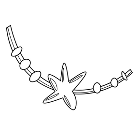 Starfish necklace black and white clipart