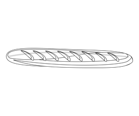 French bread cartoon black and white clipart
