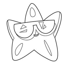 Cartoon starfish cool drawing black and white clipart