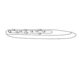 Baguette bread black and white clipart