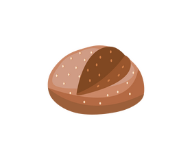 Round brown bread clipart