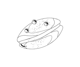 Chocolate macaroons cartoon black and white clipart