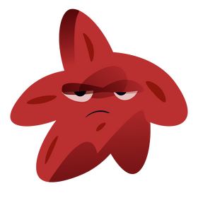 Sad starfish cartoon clipart