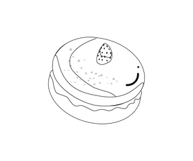 Lemon macarons black and white clipart