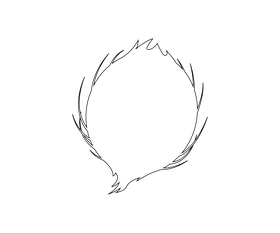 Cartoon coconut black and white clipart