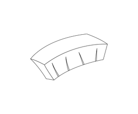 Coconut piece free black and white clipart