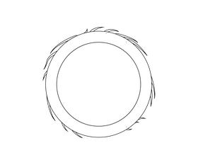 Half broken coconut cartoon black and white clipart