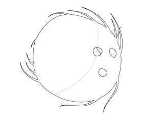 Coconut free black and white clipart