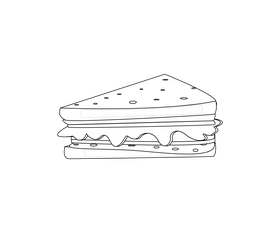 Free sandwich black and white clipart