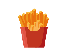 French fries in red box clipart