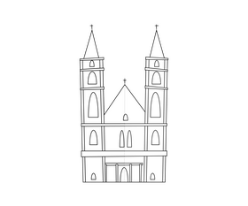 Aglona Roman Catholic Basilica of the Assumption, Latvia black and white clipart