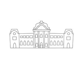 Latvian National Museum of Art, Latvia black and white clipart