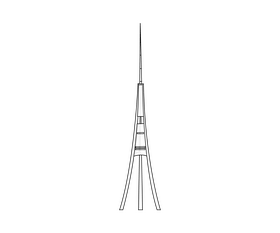 Latvian Riga Radio and TV Tower black and white clipart