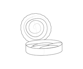 Can of sprats drawing black and white clipart