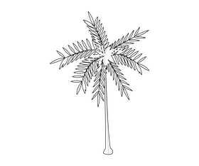 Free palm tree black and white clipart
