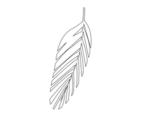 Palm leaves black and white clipart