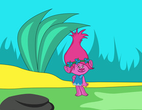 Cute trolls cartoon vector