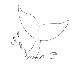 Whale tail black and white clipart
